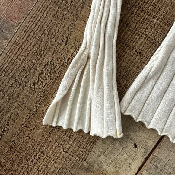 H&M Womens size small Cream Ribbed Long Sleeve Sweater Top - Picture 4 of 7